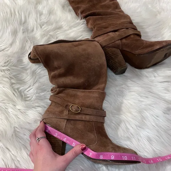 Steve Madden tan suede leather size 9 Evvie boots