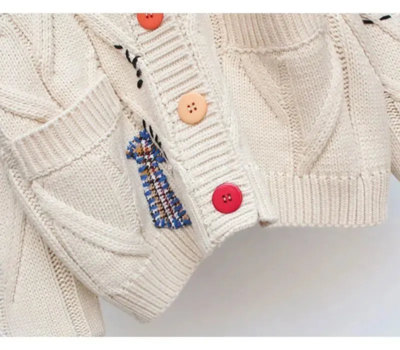 Streetstyle Embroidered Knitted Cardigan