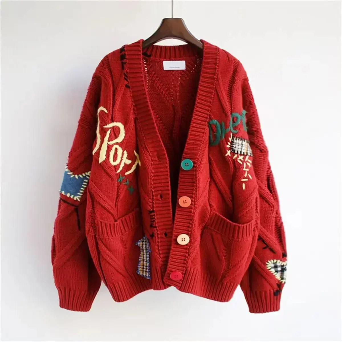 Streetstyle Embroidered Knitted Cardigan