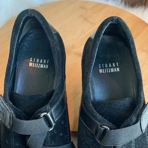Stuart Weitzman || Black Suede Leather Slip On Sneakers 9.5 M