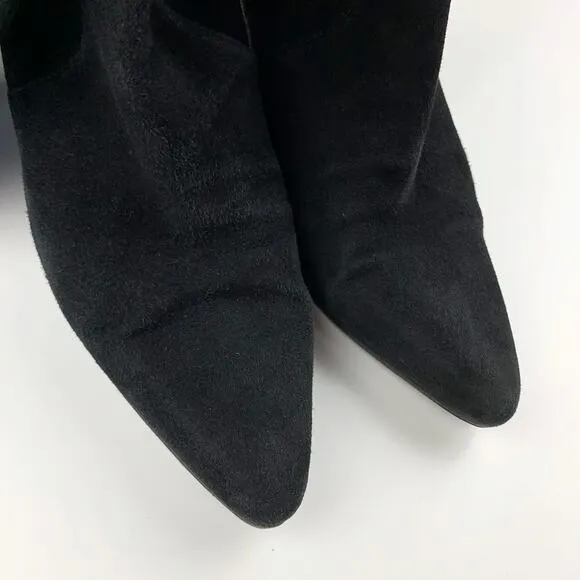 Stuart Weitzman Boots Black Suede Tall Knee High Heeled Women's 7.5