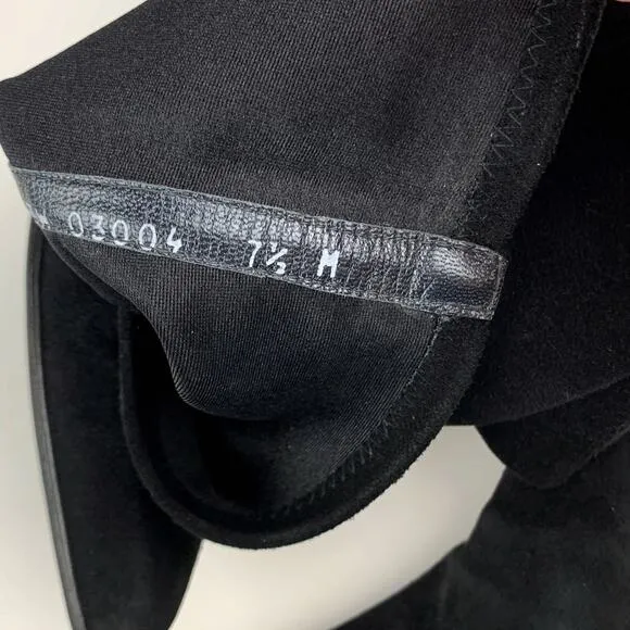 Stuart Weitzman Boots Black Suede Tall Knee High Heeled Women's 7.5