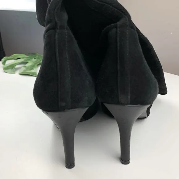 Stuart Weitzman Boots Black Suede Tall Knee High Heeled Women's 7.5