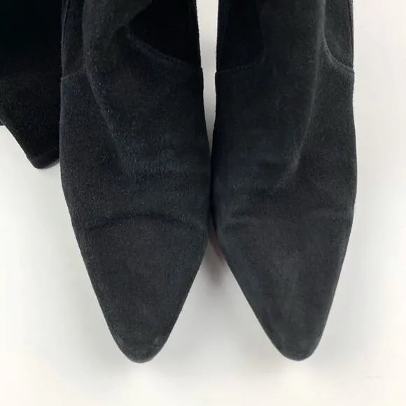 Stuart Weitzman Boots Black Suede Tall Knee High Heeled Women's 7.5