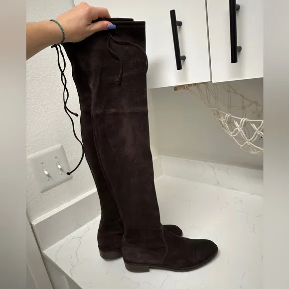 Stuart Weitzman Cola Brown Lowland Boots (Suede)