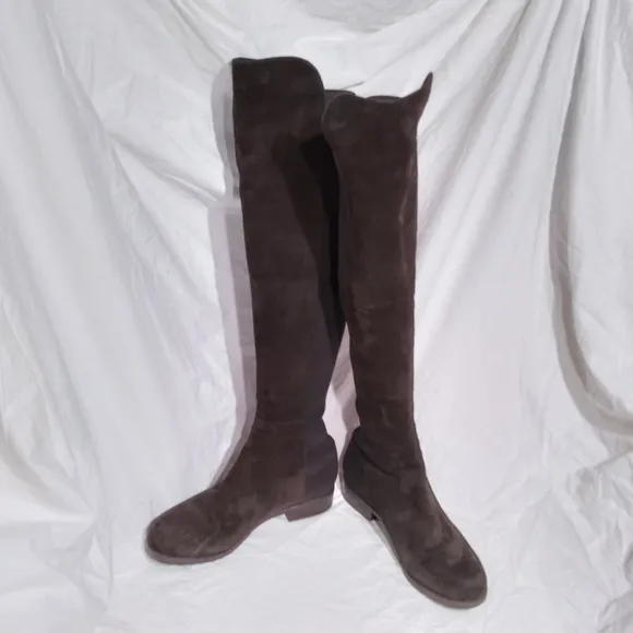 STUART WEITZMAN Dark Brown Suede 50/50 Over-the-knee Boots, size 5½M