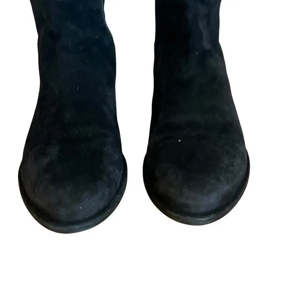 Stuart Weitzman Mainline Black Suede Hidden Wedge Knee-High Boots Size 7.5