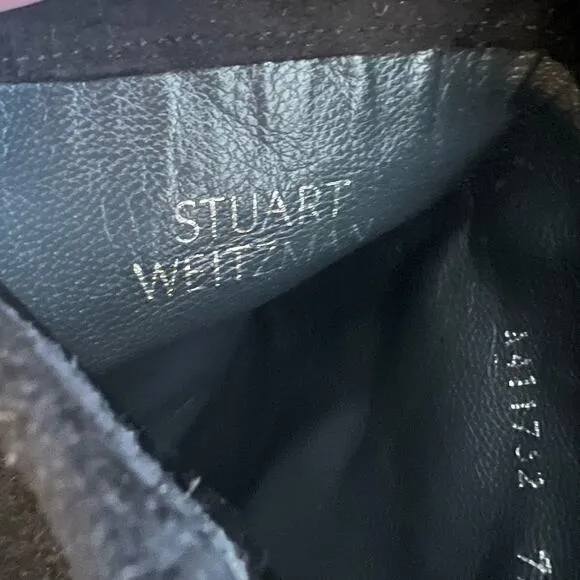 Stuart Weitzman Mainline Black Suede Hidden Wedge Knee-High Boots Size 7.5
