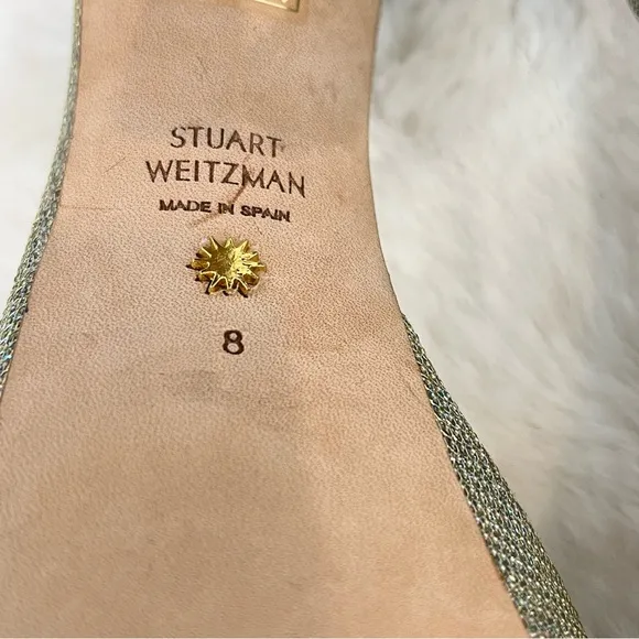 STUART WEITZMAN Nudistcurve Hollywood Shimmery Platform Heels Size 8  Wedding