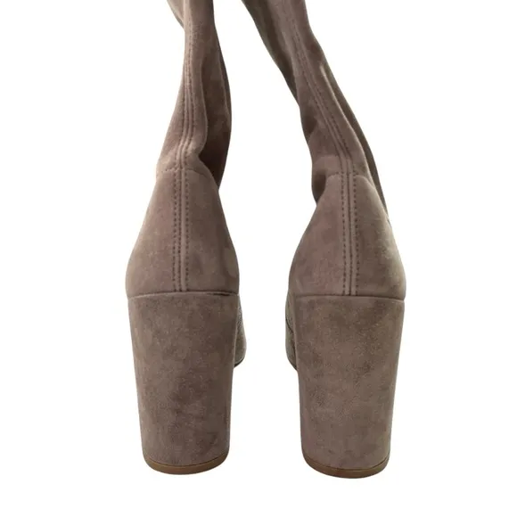 STUART WEITZMAN Suede Tall Over-The-Knee Boots size 6.5 in Taupe