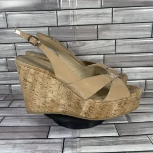 Stuart Weitzman Women's Carmen Peep Toe Platform Wedge Sandal Shoe Size 10.5