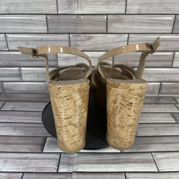 Stuart Weitzman Women's Carmen Peep Toe Platform Wedge Sandal Shoe Size 10.5