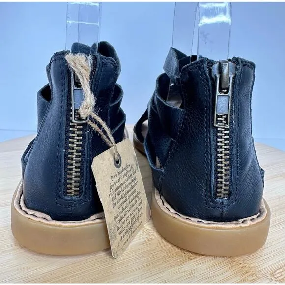 Sundance Catalog Born Iwa Woven Leather Sandals in Black Size 7 NEW