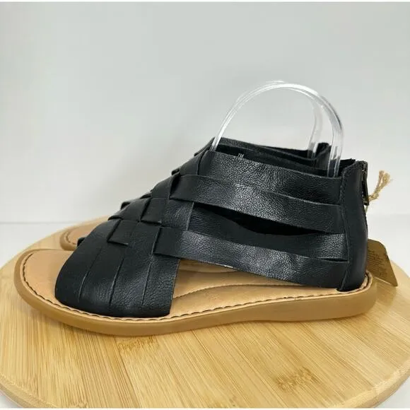 Sundance Catalog Born Iwa Woven Leather Sandals in Black Size 7 NEW