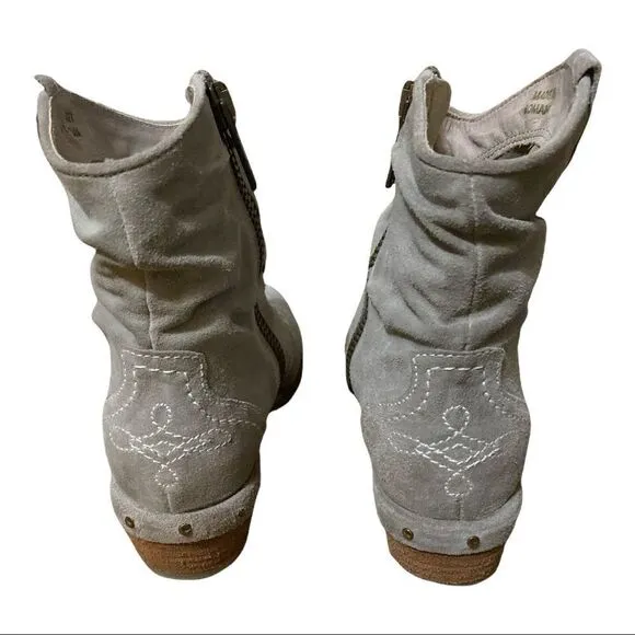Sundance | Minty Sage Suede Handmade Etta Booties Ankle Boots Booties | 6