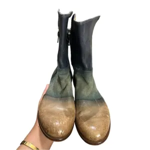 Sundance Ombre Leather Booties Zipper Details Ankle Boots Indie Sleaze Pirate 36