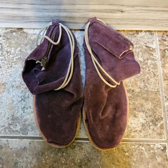 Sundance Satorisan Silverlake Suede Boots Oxblood Burgundy Red