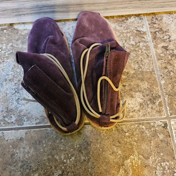 Sundance Satorisan Silverlake Suede Boots Oxblood Burgundy Red