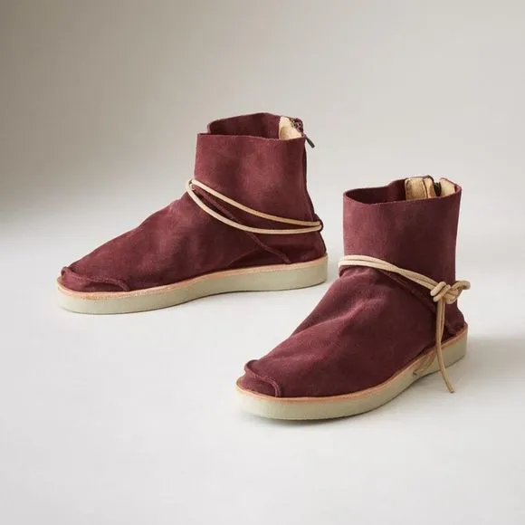Sundance Satorisan Silverlake Suede Boots Oxblood Burgundy Red