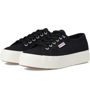 Superga Classic Black Canvas Low Sneakers Womens Size 9.5 Lace Up Fashion Shoes