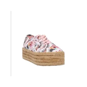 SUPERGA Womens Pink Mary Katrantzou Toe Platform Athletic Sneakers Shoes 7.5