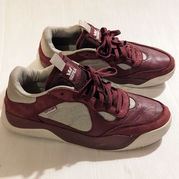 SUPRA Pecos Men's Skate Shoes Sneakers Wine /Stone