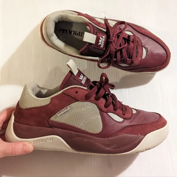 SUPRA Pecos Men's Skate Shoes Sneakers Wine /Stone