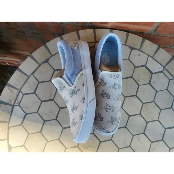 Sz 10 Vans Men Classic Slip On Love You To Death Suede Marshmallow Shoes Rare