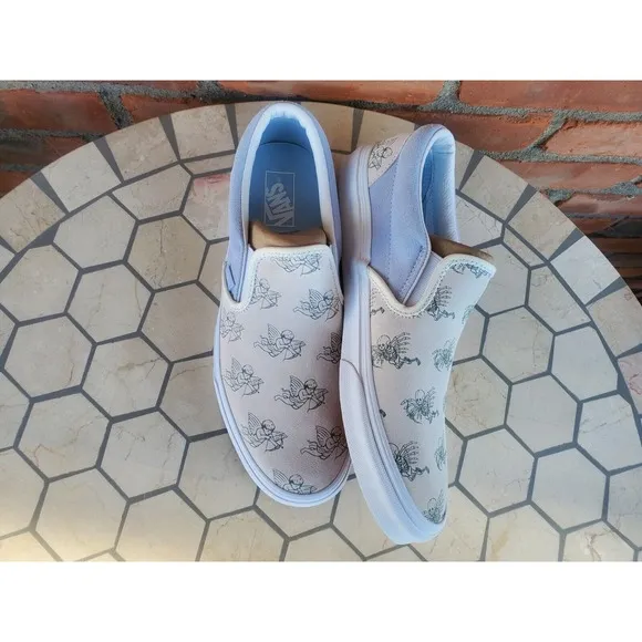Sz 10 Vans Men Classic Slip On Love You To Death Suede Marshmallow Shoes Rare