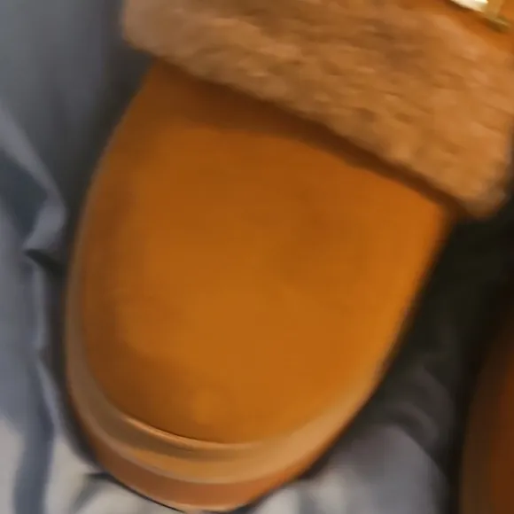 Tan Fur Slip-On Shoes