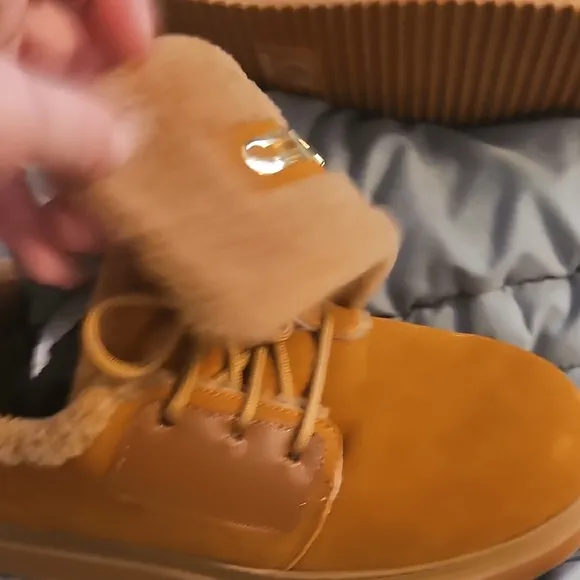Tan Fur Slip-On Shoes