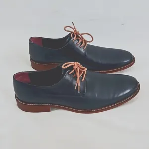 Ted Baker IRRON 2 Mens Dark Navy Blue and Brown Leather Derby Lace Up Shoes 11.5