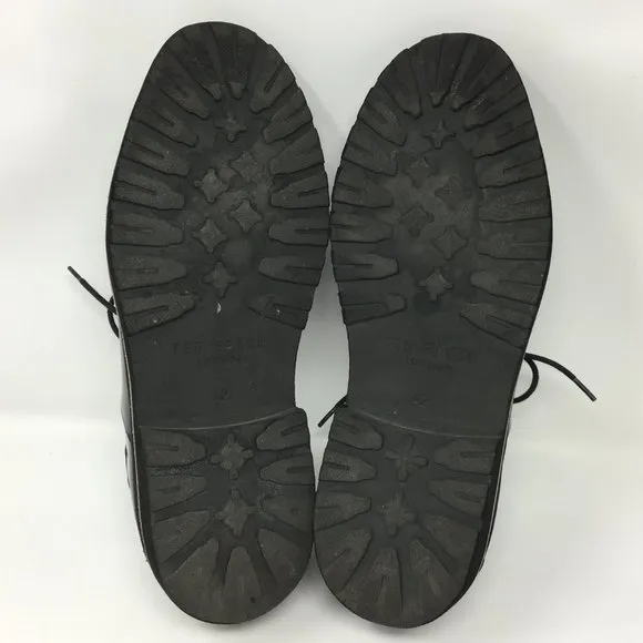 Ted Baker Mens Size 9 OKTIBR Derby Shoes Navy Blue Leather