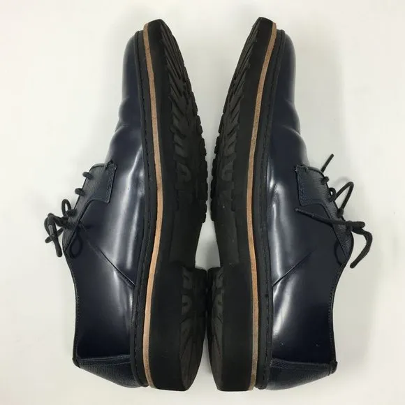 Ted Baker Mens Size 9 OKTIBR Derby Shoes Navy Blue Leather