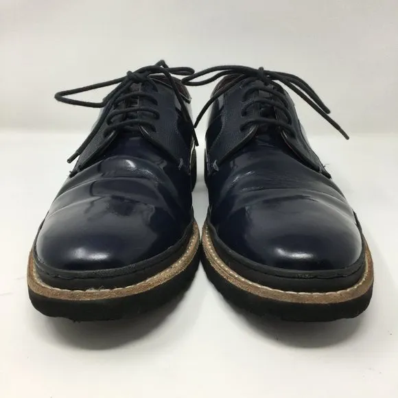 Ted Baker Mens Size 9 OKTIBR Derby Shoes Navy Blue Leather