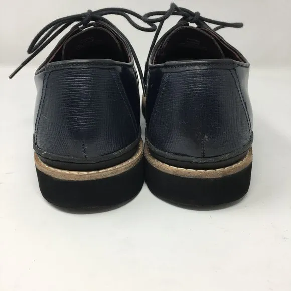 Ted Baker Mens Size 9 OKTIBR Derby Shoes Navy Blue Leather