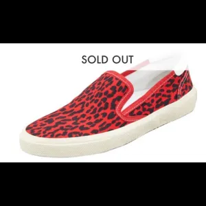 The Saint Laurent Paris sneaker Leopard  Slip-On Sneaker, Red size 36/6
