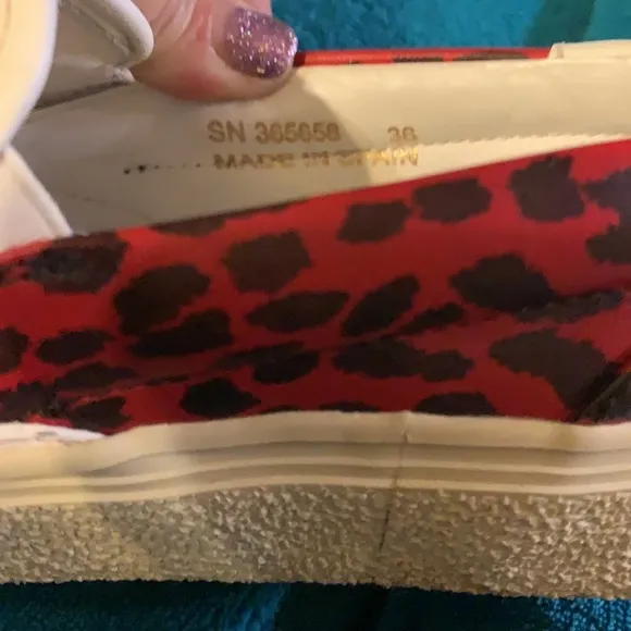 The Saint Laurent Paris sneaker Leopard  Slip-On Sneaker, Red size 36/6