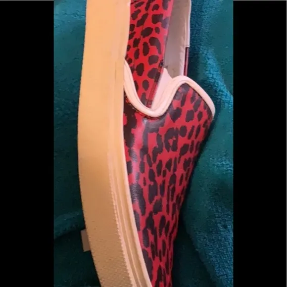 The Saint Laurent Paris sneaker Leopard  Slip-On Sneaker, Red size 36/6