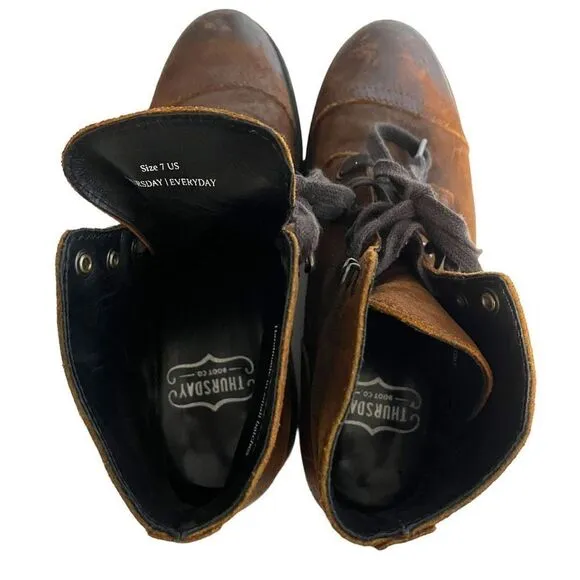 Thursday Boot Company Men's Brown Lace Up Leather Boots Size 7