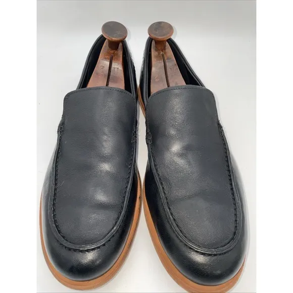 Timberland Boot Co. Venetian Black Leather Shoes Mens Sz 10 Slip On Loafers