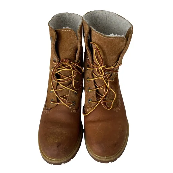 Timberland Brown Suede and Leather Fleece “Jayne”boots. Size 7