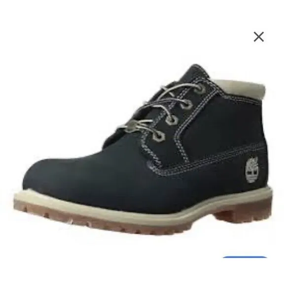 Timberland Nellie Women Sz 7.5 M Chukka Navy Leather Ankle Boots Shoes 23311