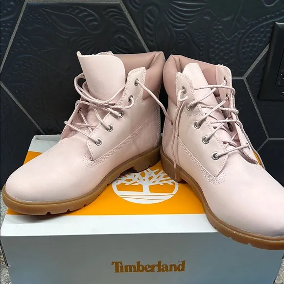 Timberland Pink Combat Boots with Classic Design