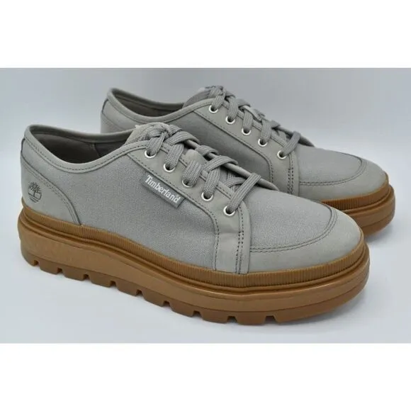 Timberland Womens Sz 10 Ray City EK  Grey Canvas Oxford Platform Shoes Sneakers