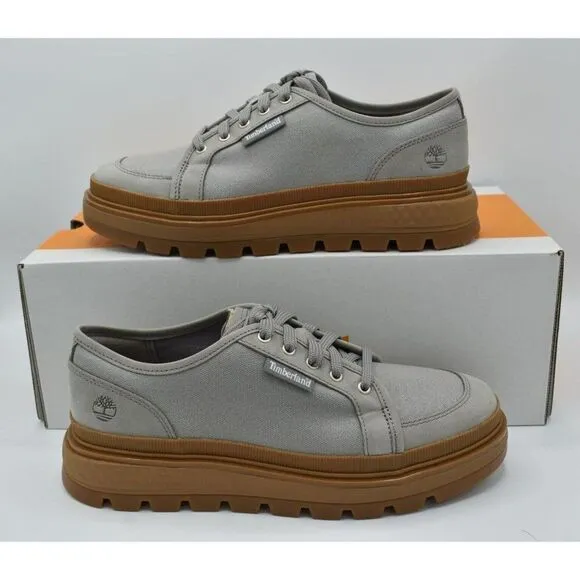 Timberland Womens Sz 10 Ray City EK  Grey Canvas Oxford Platform Shoes Sneakers