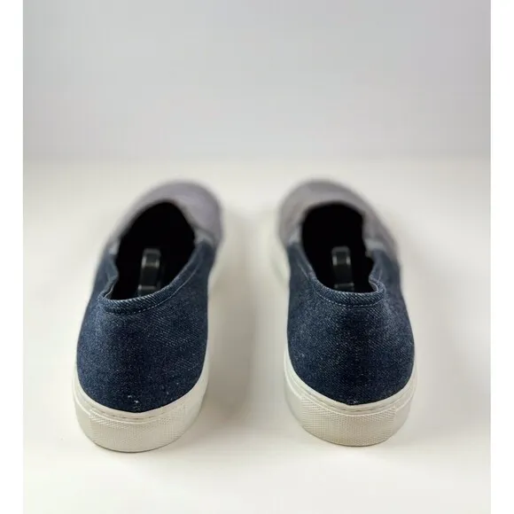 To Boot New York Shoes Gray Stewart Suede Denim Perforated Slip On Sneakers 8.5
