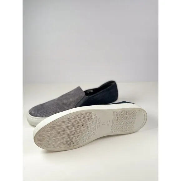 To Boot New York Shoes Gray Stewart Suede Denim Perforated Slip On Sneakers 8.5