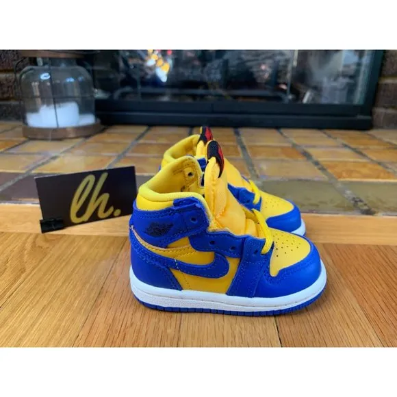 Toddler 3c Air Jordan 1 Retro High OG “Reverse Laney” Athletic Basketball Shoes