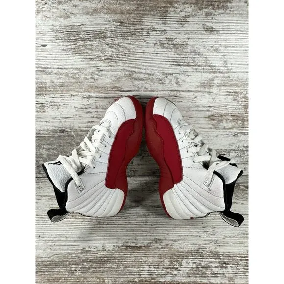 Toddler Nike Air Jordan 12 Retro 'Cherry' Red/White Sneakers Sz 12C